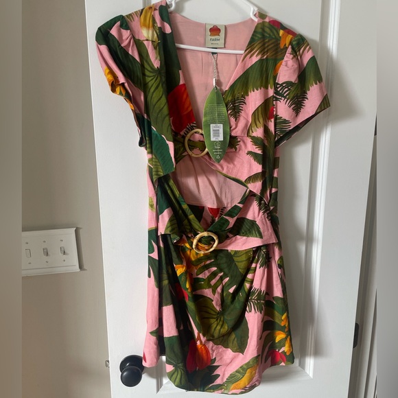 Farm Rio Pink Cocoa Forest Mini Dress - Picture 6 of 9
